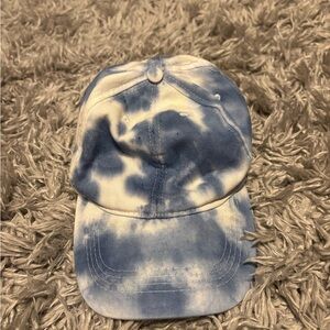 Blue and White Tie Dye Baseball Cap